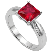 Afbeelding in Gallery-weergave laden, Solitaire Robijn Ring 1 Karaat Wit Goud 14K