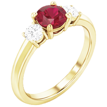 Afbeelding in Gallery-weergave laden, Solitaire Robijn Ring 1,25 Karaat Geel Goud 14K