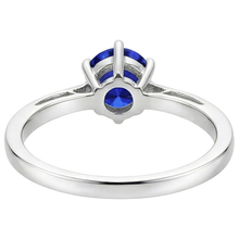 Afbeelding in Gallery-weergave laden, Solitaire Ronde Blauwe Saffier Ring 2,50 Karaat Spanning Stijl Shank