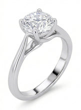 Afbeelding in Gallery-weergave laden, Solitaire Rond Geslepen 2 Karaat Natuurlijke uit de aarde gewonnen Diamanten Trouwring Witgoud 14K