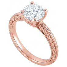 Afbeelding in Gallery-weergave laden, Solitaire Ronde Oud Geslepen Echte Natuurlijke uit de a aarde gewonnen Diamanten Ring 3 Karaat Roségoud 14K