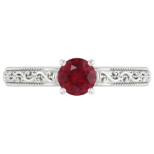 Afbeelding in Gallery-weergave laden, Solitaire Ruby Ring 0,75 karaat antieke stijl Nieuw