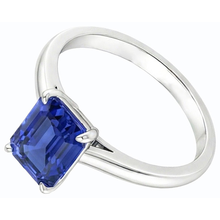 Afbeelding in Gallery-weergave laden, Solitaire Smaragd Ceylon Saffier Ring 14K Wit Goud 1,50 Karaat