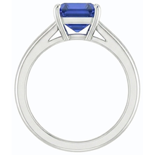 Afbeelding in Gallery-weergave laden, Solitaire Smaragd Ceylon Saffier Ring 14K Wit Goud 1,50 Karaat