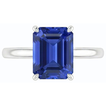 Afbeelding in Gallery-weergave laden, Solitaire Smaragd Ceylon Saffier Ring 14K Wit Goud 1,50 Karaat