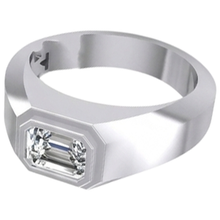 Afbeelding in Gallery-weergave laden, Solitaire Smaragd Diamant Herenring 1 karaat goud 14K