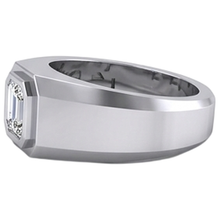 Afbeelding in Gallery-weergave laden, Solitaire Smaragd Diamant Herenring 1 karaat goud 14K