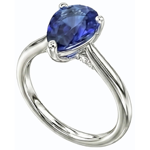 Afbeelding in Gallery-weergave laden, echte pear diamant 2.50karaat ring close-up detail