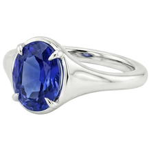 Afbeelding in Gallery-weergave laden, echte oval diamant 3karaat ring op wit