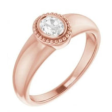Afbeelding in Gallery-weergave laden, Solitaire Trouwring Ovale Oude Geslepen Echt Diamanten Ring Set 1,50 Karaat
