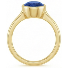 Afbeelding in Gallery-weergave laden, Solitaire Verlovingsring Bezel Set Ovaal Ceylon Sapphire 2,50 karaat