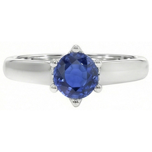 Afbeelding in Gallery-weergave laden, Solitaire blauwe saffier edelsteen ring 2 karaat witgoud