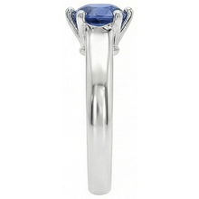 Afbeelding in Gallery-weergave laden, Solitaire blauwe saffier edelsteen ring 2 karaat witgoud