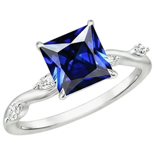 Afbeelding in Gallery-weergave laden, Solitaire Blauwe Saffier Ring Met Accent Marquise Natuurlijke uit de aarde gewonnen Diamanten 5.50 Karaat