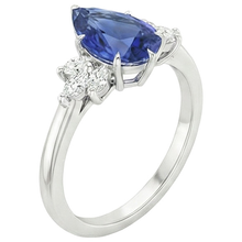 Afbeelding in Gallery-weergave laden, echte pear diamant 5karaat ring close-up detail