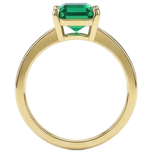Afbeelding in Gallery-weergave laden, Solitaire groene smaragd ring 3 karaat geel goud 14K edelsteen sieraden