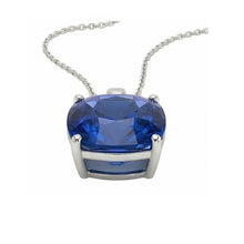 Afbeelding in Gallery-weergave laden, IGI GECERTIFICEERDE Solitaire Kussen Ceylon Kleur Saffier Hanger met Ketting 5.50 Karaat