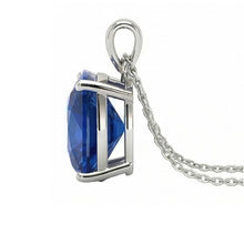 Afbeelding in Gallery-weergave laden, IGI GECERTIFICEERDE Solitaire Kussen Ceylon Kleur Saffier Hanger met Ketting 5.50 Karaat