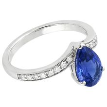 Afbeelding in Gallery-weergave laden, echte round saffier 5karaat ring profielweergave