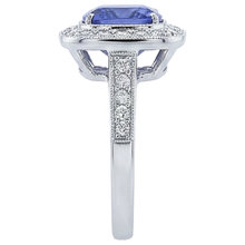 Afbeelding in Gallery-weergave laden, Solitaire met Accent 18 Karaat Tanzaniet met Natuurlijke uit de aarde gewonnen Diamanten Ring Witgoud