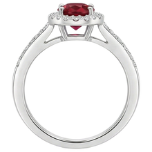 Afbeelding in Gallery-weergave laden, Solitaire met accent 3.85 karaat robijn en Natuurlijke echte diamanten ( niet in een laboratorium gekweekt ) ring 14K WG