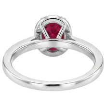 Afbeelding in Gallery-weergave laden, Solitaire met accent 3.85 karaat robijn en Natuurlijke echte diamanten ( niet in een laboratorium gekweekt ) ring 14K WG