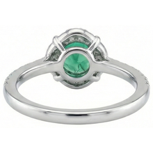 Afbeelding in Gallery-weergave laden, Solitaire met accenten 3,40 ct groene smaragd en Natuurlijke echte diamanten ( niet in een laboratorium gekweekt ) ring wit goud 14K