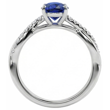 Afbeelding in Gallery-weergave laden, Solitaire met accenten Ring Ceylon Sapphire 2,50 karaat twist-stijl