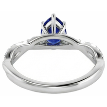 Afbeelding in Gallery-weergave laden, Solitaire met accenten Ring Ceylon Sapphire 2,50 karaat twist-stijl