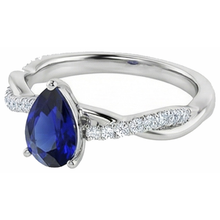 Afbeelding in Gallery-weergave laden, Solitaire met accenten Ring Ceylon Sapphire 2,50 karaat twist-stijl