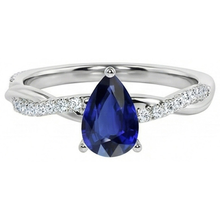 Afbeelding in Gallery-weergave laden, Solitaire met accenten Ring Ceylon Sapphire 2,50 karaat twist-stijl