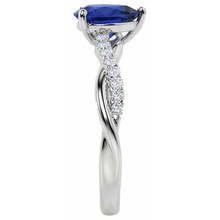 Afbeelding in Gallery-weergave laden, Solitaire met accenten Ring Ceylon Sapphire 2,50 karaat twist-stijl