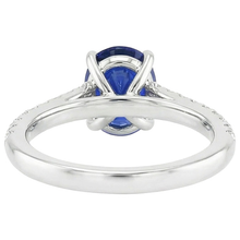Afbeelding in Gallery-weergave laden, Solitaire met accenten Ring Ovale blauwe saffier en Natuurlijke echte diamanten ( niet in een laboratorium gekweekt ) 5,25 karaat