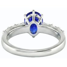 Afbeelding in Gallery-weergave laden, Solitaire met smaragdgroene Natuurlijke echte diamant ( niet in het laboratorium gekweekt )accenten Ring blauwe saffier 2,50 karaat
