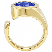 Afbeelding in Gallery-weergave laden, Solitaire ovale tanzaniet 2 karaat ring edelsteen sieraden