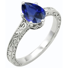 Afbeelding in Gallery-weergave laden, echte pear diamant 2karaat ring zijaanzicht