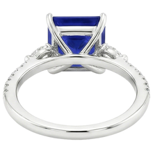 Afbeelding in Gallery-weergave laden, Solitaire Prinses Blauwe Saffier Peer & Ronde Natuurlijke uit de aarde gewonnen Diamant Accenten 6 Karaat