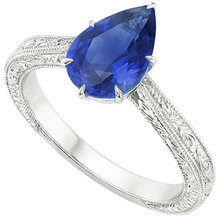Afbeelding in Gallery-weergave laden, echte pear diamant 2karaat ring close-up detail