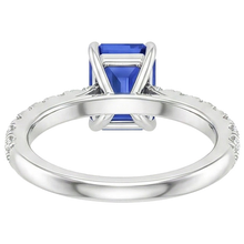 Afbeelding in Gallery-weergave laden, Solitaire ring voor dames met accenten blauwe saffier en Natuurlijke echte diamant ( niet in het laboratorium gekweekt ) 4,50 karaat