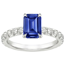 Afbeelding in Gallery-weergave laden, Solitaire ring voor dames met accenten blauwe saffier en Natuurlijke echte diamant ( niet in het laboratorium gekweekt ) 4,50 karaat