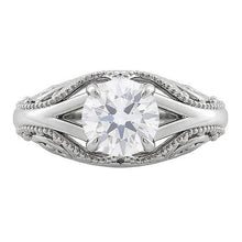 Afbeelding in Gallery-weergave laden, Solitaire ronde oude mijnwerker Natuurlijke echte diamant ( niet in het laboratorium gekweekt )en ring vintage stijl gespleten schacht 1,75 karaat