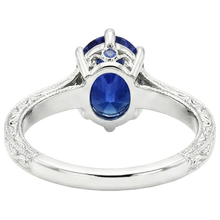 Afbeelding in Gallery-weergave laden, echte oval diamant 2karaat ring close-up detail