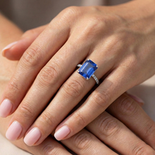 Afbeelding in Gallery-weergave laden, echte round diamant 5karaat ring met diamantaccenten