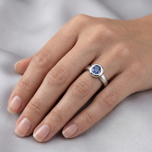 Afbeelding in Gallery-weergave laden, echte round saffier 1karaat ring op wit