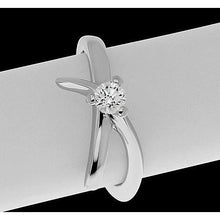 Afbeelding in Gallery-weergave laden, echte round diamant 1karaat ring zijaanzicht