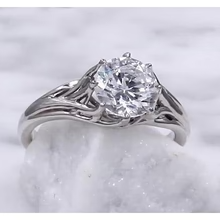 Afbeelding in Gallery-weergave laden, Solitaire Echt Diamanten Ring 2 Karaat Trellis Instelling