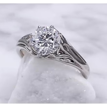 Afbeelding in Gallery-weergave laden, Solitaire Echt Diamanten Ring 2 Karaat Trellis Instelling
