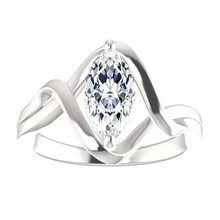 Afbeelding in Gallery-weergave laden, Solitaire Echt Diamanten Ring 2,50 Karaat Gedraaide Gespleten Schacht 14K Witgoud