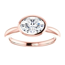Afbeelding in Gallery-weergave laden, Solitaire Echt Diamanten Ring 4 arKaat Bezel Instelling Rose Gouden Sieraden