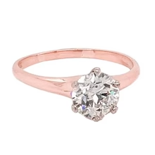 Afbeelding in Gallery-weergave laden, Solitaire Echt Diamanten Verlovingsring 2 Karaat Roségoud 14K